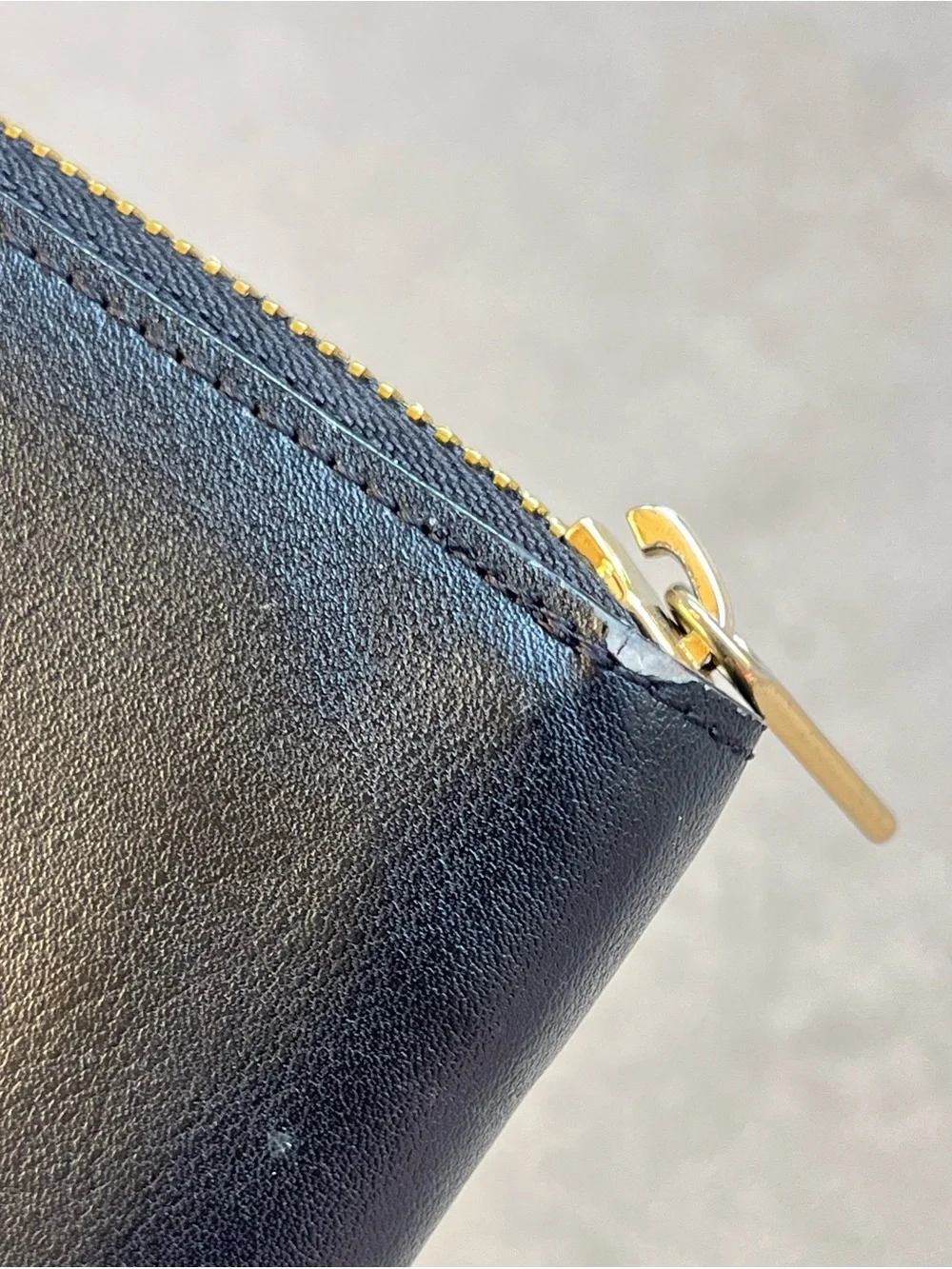 Angela Roi black zip wallet